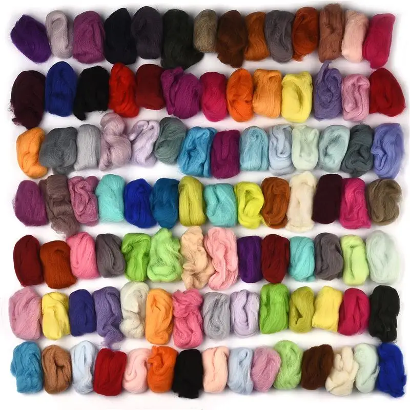 SUPVOX 40 colores 10g fieltro lana coser lana colorida lana suave fibra diy para fieltrar aguja fieltro húmedo hilado 