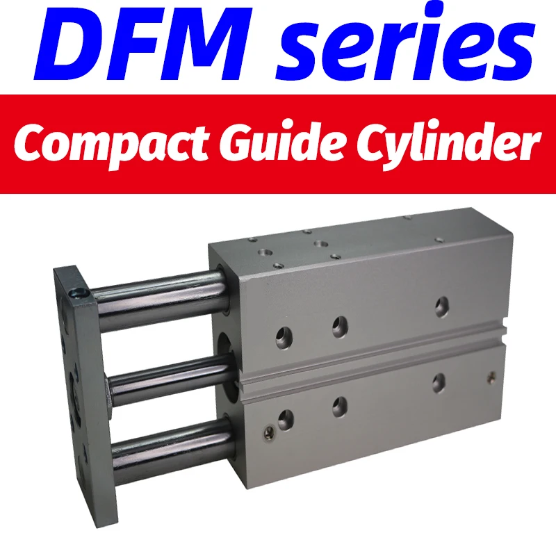 Cilindro Compacto com Guia para Guia Cilindro Pneumático de ar Guia Dfm-furo 20100 mm