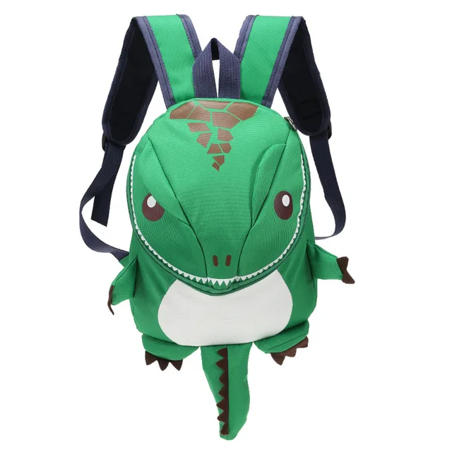 3D Динозавр Детская сумка для мальчиков девочек Водонепроницаемые Детские рюкзаки маленькая сумка девочка милые принты в виде зверей дорожные сумки игрушки подарки - Цвет: Green