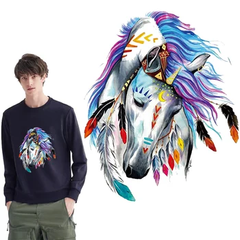 

Indian style unicorn patch Iron on transfer for clothing vinyl transfers stickers on clothing iron on heat press printed badge