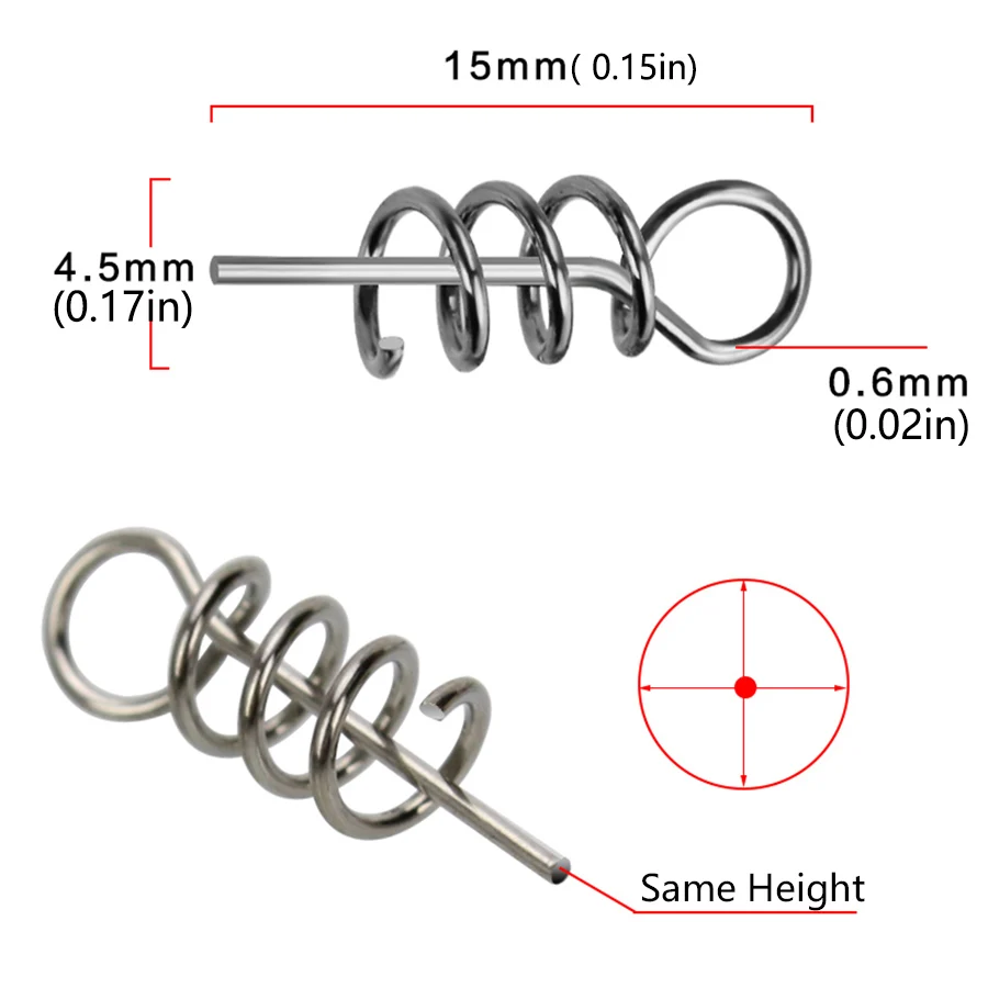 Fishing Accessories Fishing Tackle Fishing Tools Fishing Tool 50PCS Or 100PCS fishing pins/Hook Tool Centering Pins Fixed Latch Needle Spring Crank Twist Lock for Soft Lure/Bait/Worm/Grub