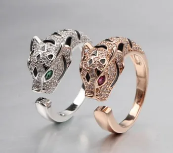 

noble fashion classiic 3pcs/lots leopard women& men's ring size 8