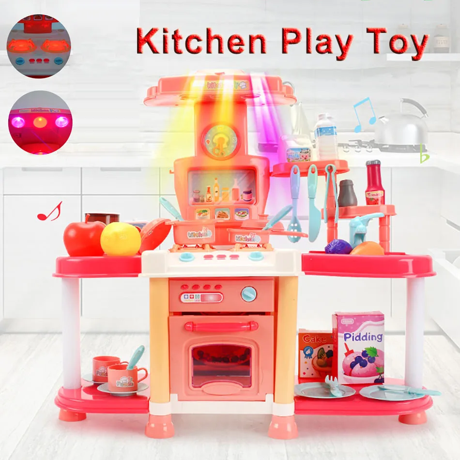 Кухонные Игрушки Cozinha Infantil со звуком наборы для приготовления пищи овощи фрукты