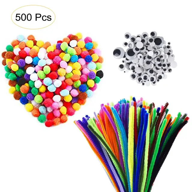 500 Pcs DIY Craft Toys Montessori Materials Children Puzzle Twisted Plush Sticks Pipe Cleaner Handmade Toy Educational Toys 6