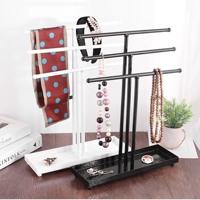 New Arrival Three Layers Steel Jewelry Display Necklace Bracelet Pendant Rings Earrings Hair Band Storage new arrival l24 5 w19 h1 5cm jewelry tray rings cases earrings storage organizer necklaces holder bracelets stand pendants box