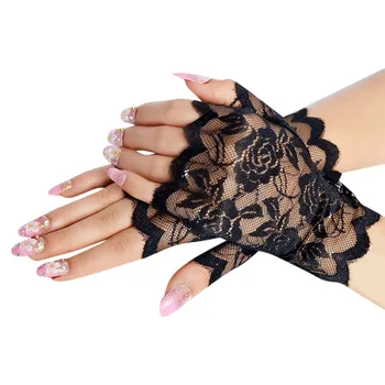 

Women Gloves Style Sun Protection Accessories Lace Hollow-out Gloves Delicate Lace Pattern Lace Gloves Gloves #L10