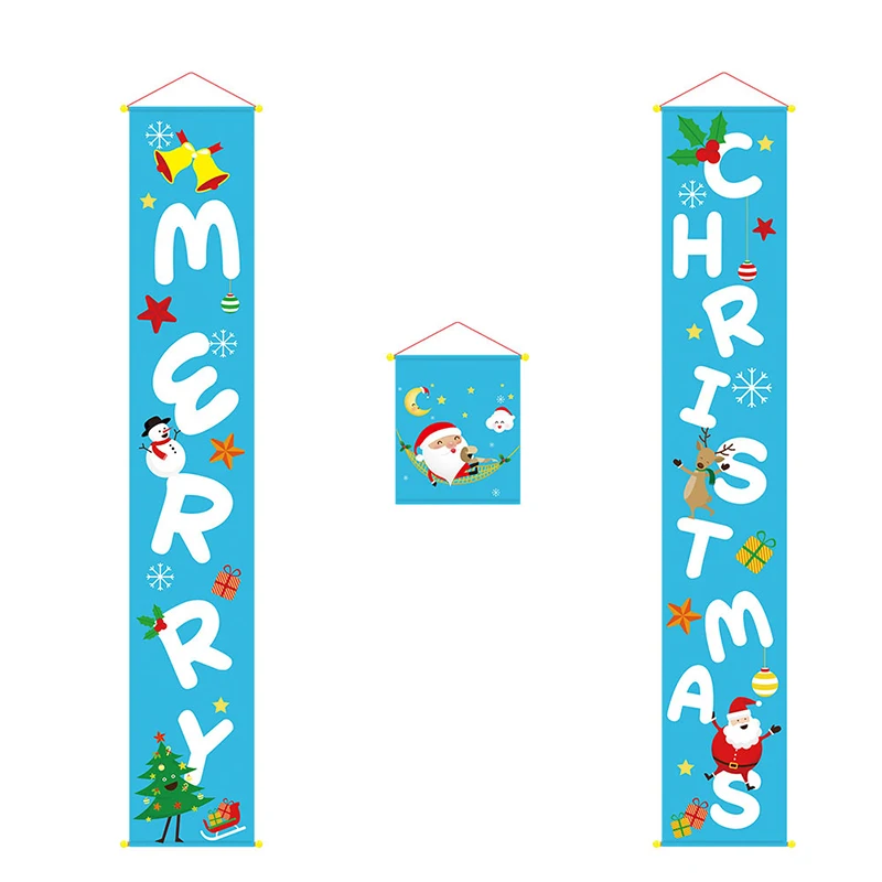 

Set Christmas Banner Wall Hanging Curtains Door Curtain Home Party Decor Painting Supplies Christmas Pendant Drop Ornaments