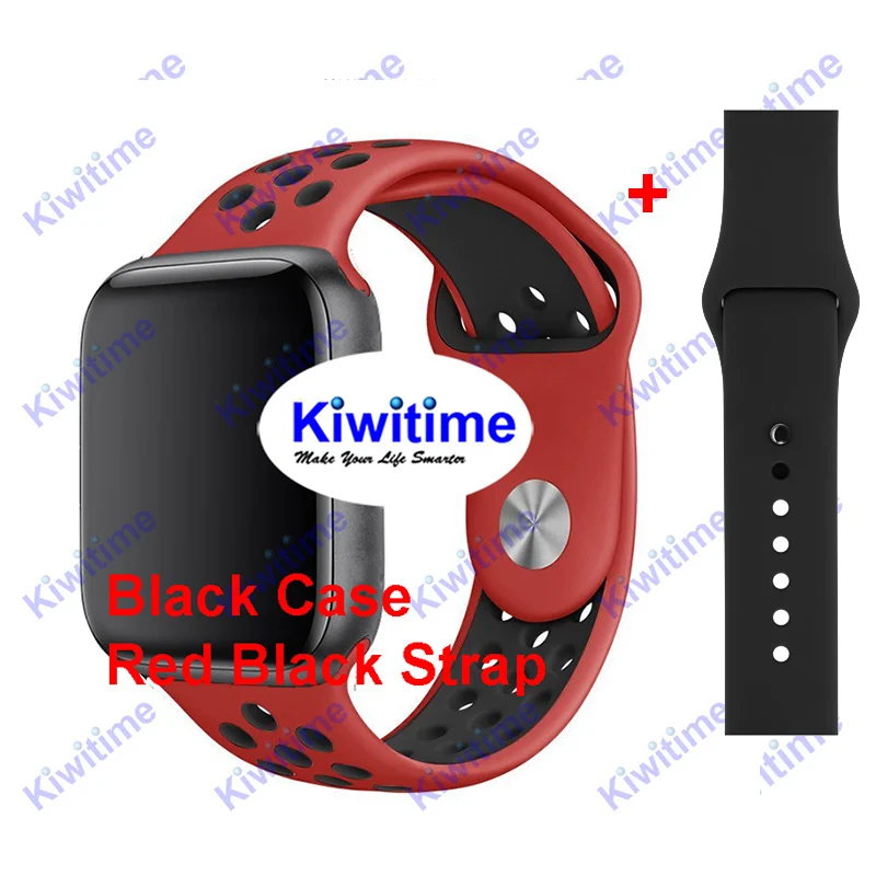 Red Black KIWITIME IWO 11 gps спортивные Смарт-часы 44 мм для мужчин и женщин IWO 10 9 8 модернизированные умные часы MTK2503 для Apple iOS iPhone X Android Phone - Цвет: Red Black