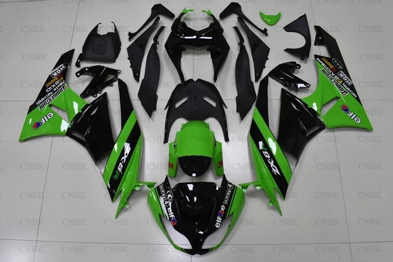 Пластиковые обтекатели для Kawasaki Zx6r 2009 636 Zx 6r Обтекатели 2012 зеленый черный|Полные