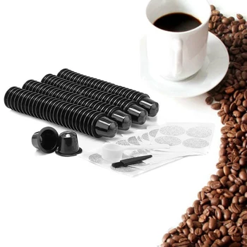 

202pcs Reusable Coffee Capsules Kit Aluminum Foil Spoon Brush For Nespresso Coffeemaker Machine Accessories