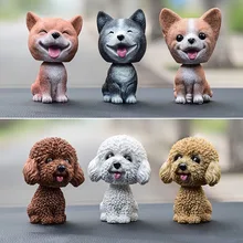 Дропшиппинг, качающаяся голова, орнамент с изображением собак, смола, милое украшение для кировки, подарок для салона автомобиля, домашняя комната, OE88