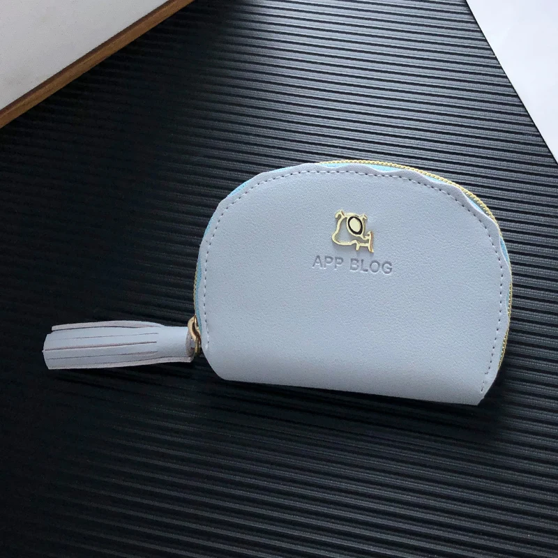blue NI WEI ER модный держатель для карт с кисточками, Женский персонализированный корейский Чехол для карт, кошелек, сумка для водительских прав, короткий Мини Кошелек для монет - Цвет: blue