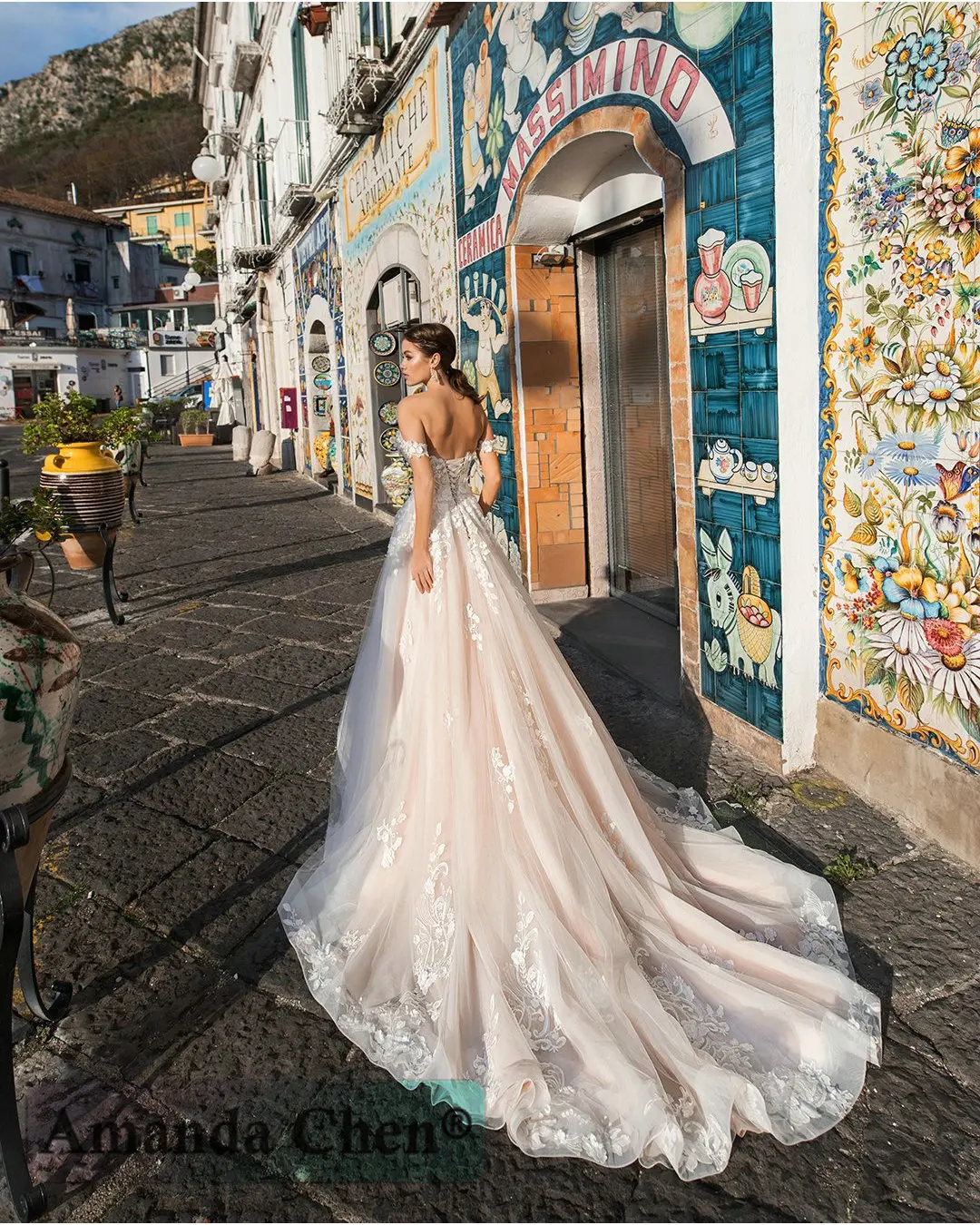 Abito da sposa с открытыми плечами кружева аппликации простое свадебное платье