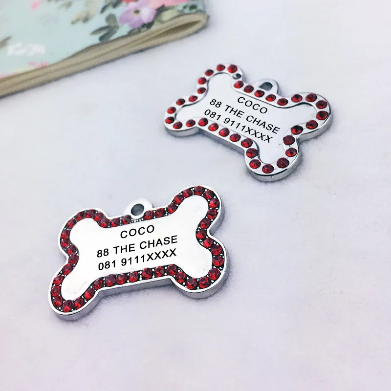 Personalized Pet ID Tags Engraved Pet Name Number Address Cat Dog Collar Pendant Necklace Charm Collar Accessories