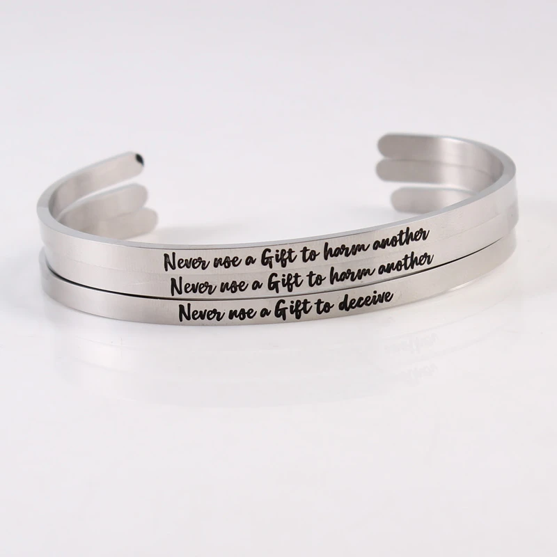 Bodyslam 2017 Newest Quotes Mantra Bracelets 316L Stainless Steel Open Cuff Bangle Fashion Women Female Inspirational Jewelry Bracelet Bodyslam 2017 Newest Quotes Mantra Bracelets 316L Stainless Steel Open Cuff Bangle Fashion Women Female Inspirational Jewelry Bracelet