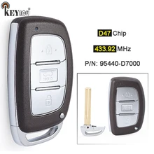 Keyecu fsk 433.92mhz ID47チップp/n: 95440-D7000 3ボタンの交換スマートリモート車のキーヒュンダイツーソン2018-2020