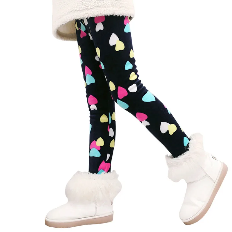 Children Pants Autumn Winter Baby Girls Flower Print Butterfly Love Pants Colorful Leggings
