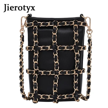 

JIEROTYX 2020 New Fashion Small Weaving Women Phone Bag Brand Designer Chain Handbags Clutch Bag Ladies Shoulder Messenger Bags
