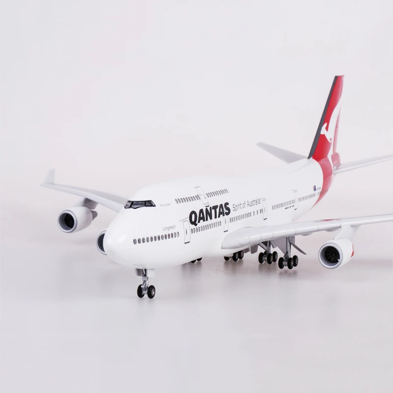 1/150 масштаб 47 см самолет B747 QANTAS Boeing 747 модель самолета светодиодный свет и колесо шасси литье под давлением модель самолёта из смолы игрушка