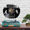Deutschland Skyline Stuttgart Football Stadium Vinyl LP Record Wall Clock Germany Cityscape Scenery Home Decor Retro Wall Watch 5