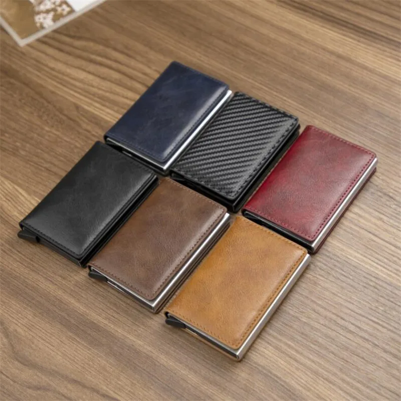 Wallet Card Holder Credit Card Wallet Smart Wallet Credit Card Holder Card Holder Card Wallet Wallet Card Bag Rfid Men Women Smart Wallet Credit Bank Card Holder Fashion Purse Aluminum Alloy Business Casual Mini Wallet Brand PU Purse
