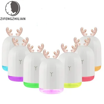 

High quality ultrasonic 220ml air humidifier aromatic essential oil diffuser for home car, USB fog diffuser with LED night lamp