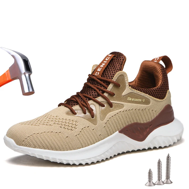Work Safety Shoes For Men Lightweight Protective Work Sneakers Steel Women Toe Shoes Anti-smashing Anti-piercing Safety Boots