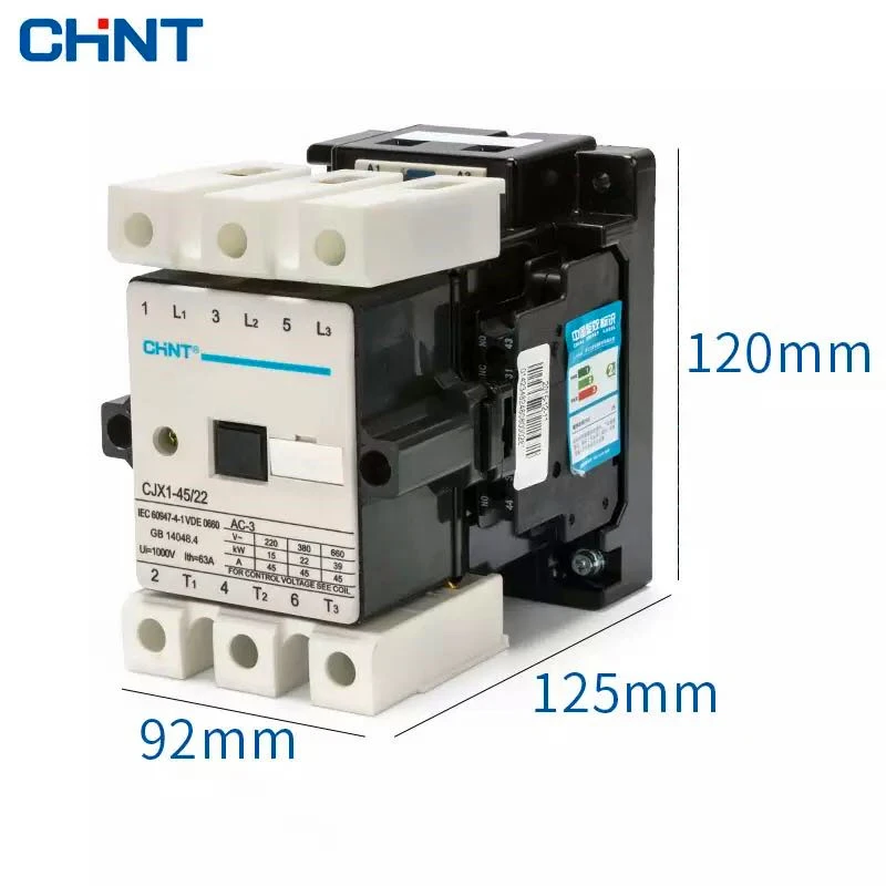 1 pieza nuevo Contactor de CA CJX1-45/22 3TF46 45A 24 V/36 V/48 V/110 V/220 V/380 V punto de contacto plateado