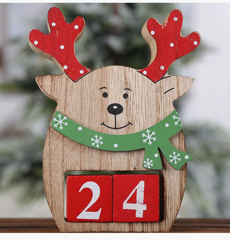 Новогоднее украшение Санта-лось снеговик дерево Рождественская елка домашнее деревянное оформление календарей Рождественская елка украшение кулон