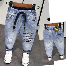 Новые стильные джинсы для маленьких мальчиков на весну-осень, джинсовые брюки для мальчиков 2-6 лет, джинсовые брюки для мальчиков из чистого хлопка высокого качества, 2-6 лет