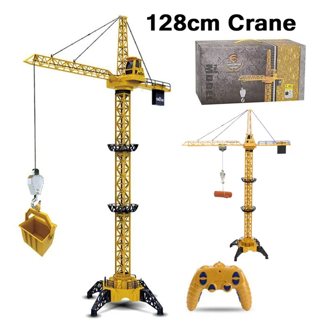 Upgraded Version Remote Control Construction Crane 6CH 128CM 680 Rotation Lift Model 2.4G RC Tower Crane Toy For Boy Kids Gift 1