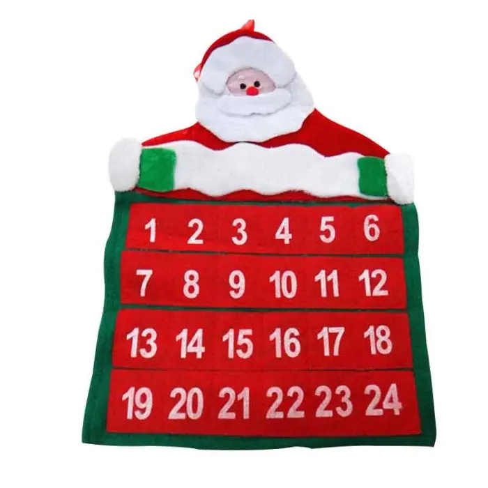Santa Claus Christmas Advent Calendar Countdown Xmas Decor Non-woven Fabric SEP99