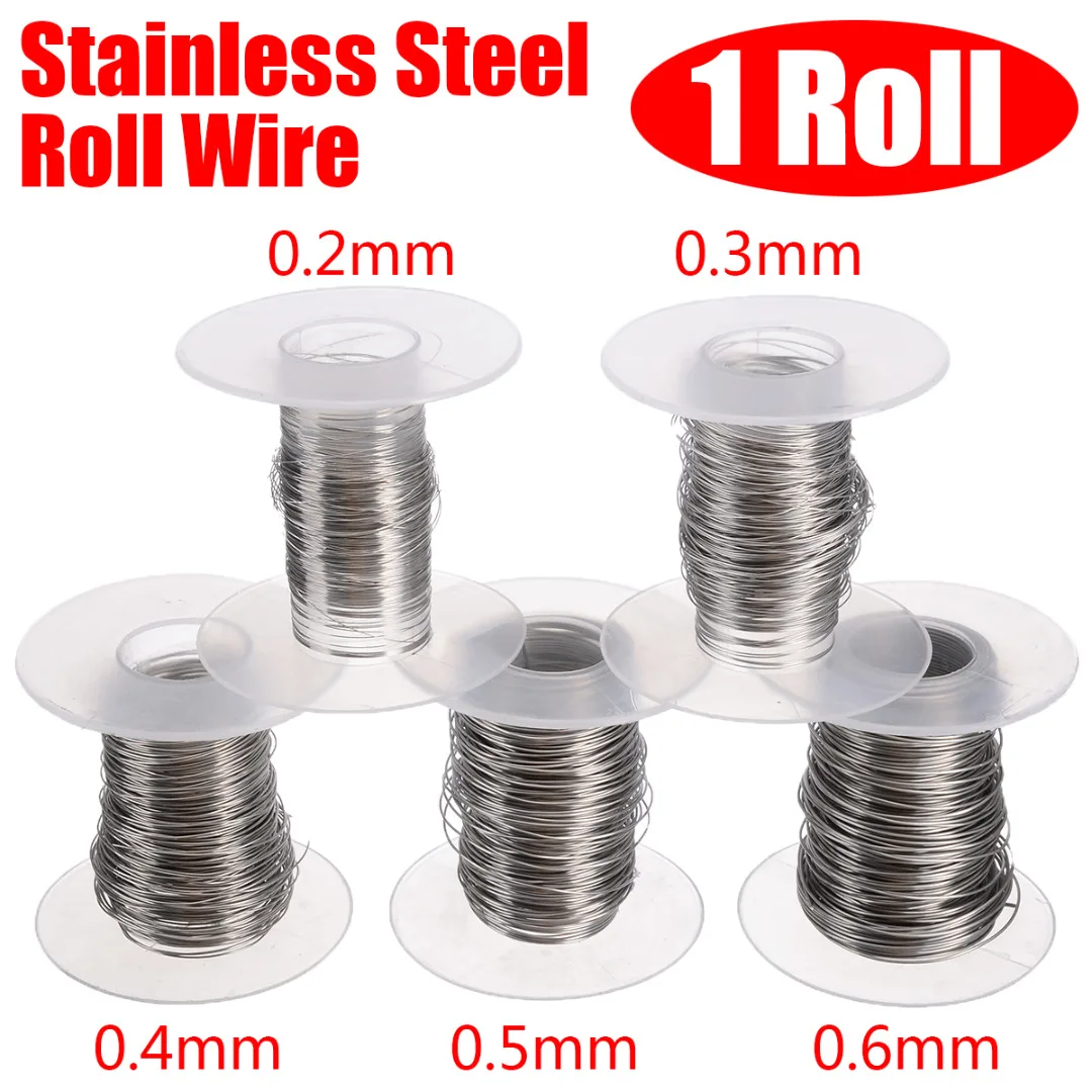 0.2mm - 0.6mm Stainless Steel Roll Wire 30M Single Bright Soft Wire Cable Rope Multi-Specification Available Mayitr