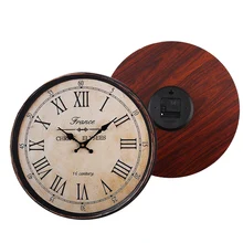 40 см ретро круглые деревянные настенные часы Любовь цветы Бабочка кухонное украшение для дома подарок шикарный потрепанный Винтажный стиль часы