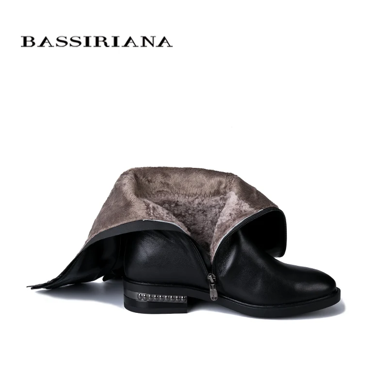BASSIRIANA новые женские зимние ботинки из резиновой, нескользящей подошвы удобной теплой обуви большого размера