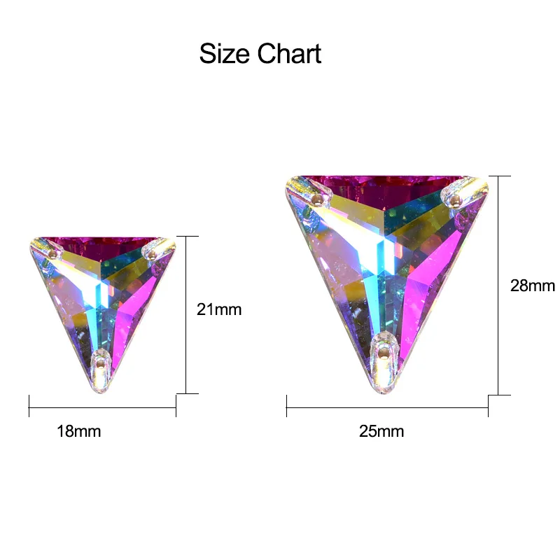 AAAAA качество Isosceles трехугольное стекло пришивные стразы кристалл AB Цвет Кристалл Швейные Стразы для DIY свадебное платье B1354