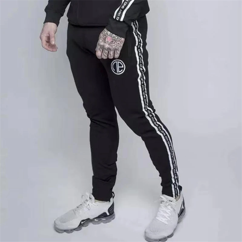 black Мужские спортивные брюки gymsfitness, брендовая одежда, новинка года, осенние спортивные брюки, модные мужские повседневные штаны, высококачественные брюки - Цвет: black