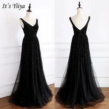 It's Yiya вечернее платье летнее без рукавов с v-образным вырезом элегантные вечерние платья женские вечерние платья трапециевидной формы длиной до пола E960