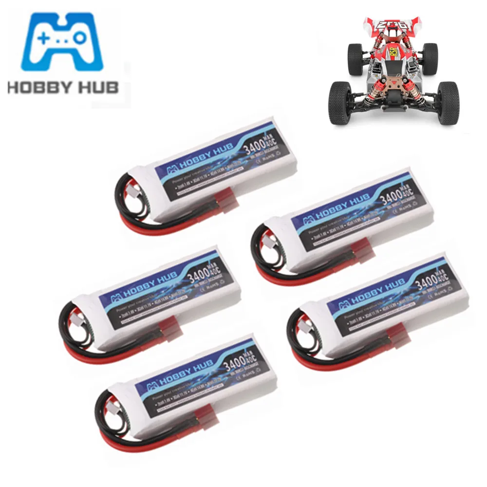 Original 7.4v Battery for Wltoys 144001 car 2s 7.4 V 3400mAh Lipo battery T Plug 1/14 RC boat Parts 1-5PCS | Игрушки и хобби
