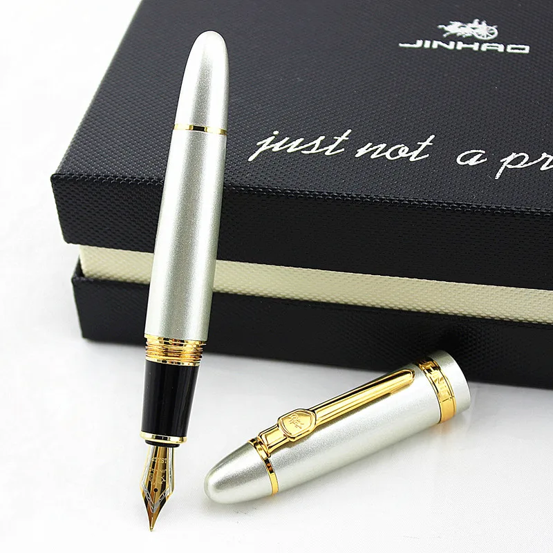 JINHAO 159 Broad 18KGP 0.7mm Nib Fountain Pen purple black blue champagne gold green red white yellow colours Fashion pens snoilite synthetic 9 colours bob hair with baseball cap hat with hair wig black pink bob wavy hair short wigs for women