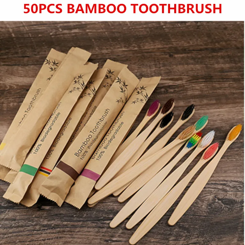 

New ToothbrushBamboo Toothbrushes ecological Wooden teeth brush for Adults Children Customized Laser Engraving Logo Dropshipping