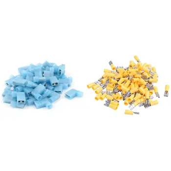 

40Pcs 90 Degree Insulated Female Push on Wire Terminal Connector & 100Pcs 24A 12-10AWG Terminal Crimp Wire Connectors