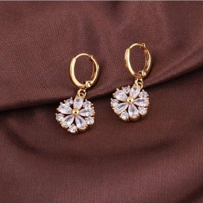 MxGxFam новые серьги подвески с цирконами для женщин золотого цвета 18 k AAA + CZ модные