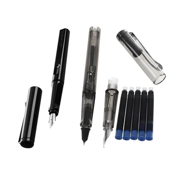

JINHAO 2 Set Fountain Pen: 1 Set 599 Student Fountain Pen Medium Nib M & 1 Set 5Pcs Blue Ink Jinhao 599 All Series 2 Suits Mediu