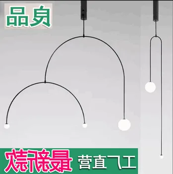 

Nordic Designer Lines Iron Postmodern Retro Pendant Lights Loft Dining Room Living Room Bedroom Cafe Shop Hanging Lamps Fixtures