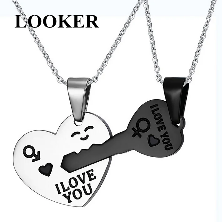 LOOKER хит продаж корейские парные ожерелья набор ожерелье с подвеской гравировка я