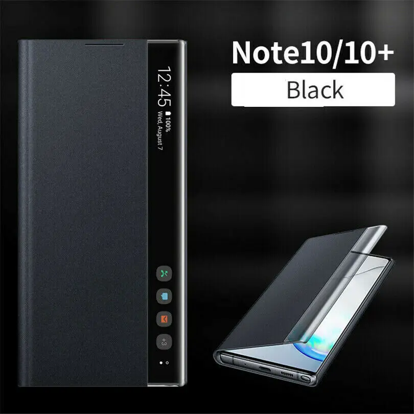 Для samsung Galaxy Note 10 Plus Note 9 8 S9 S10 S8 плюс S10E смарт-чехол из кожи с окошком флип-чехол для телефона чехол