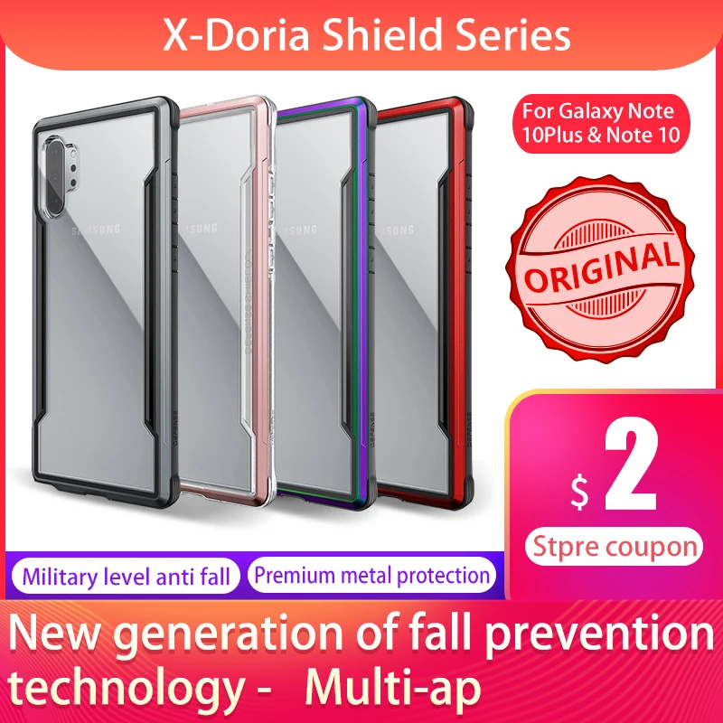 X-Doria Defense Shield Phone Case For Samsung Galaxy Note 10  Military Grade Drop Tested Case For Note 10 Aluminum Cover