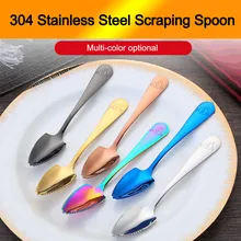 Кухонная фруктовая грязевая ложка из нержавеющей стали для выскабливания фруктов грязевая ложка для детского питания дополнительный инструмент с пилой зуб для кухни повесить