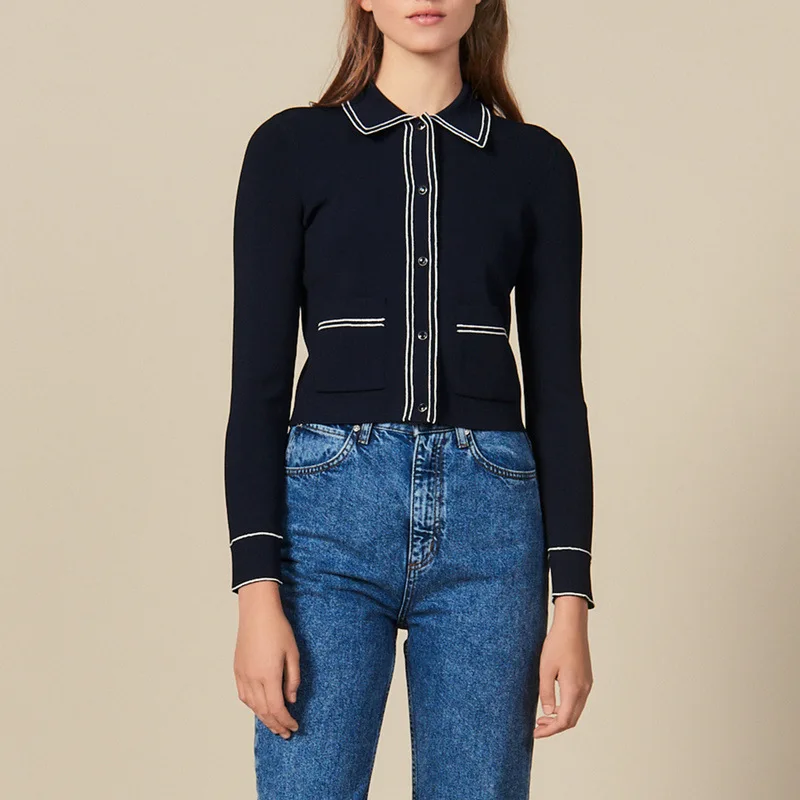 Best Price Women Cardigan Striped Pockets Knitted Sweater Coat Button Long Sleeve Top Turn-down Collar Streetwear Outwear Casual Best Price Women Cardigan Striped Pockets Knitted Sweater Coat Button Long Sleeve Top Turn-down Collar Streetwear Outwear Casual